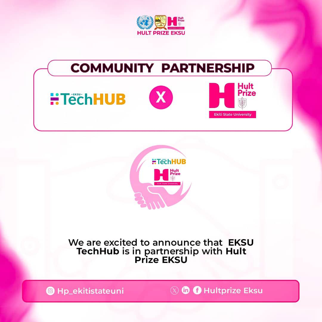 EksuHultprize's tweet photo. CHEERS TO COMMUNITY PARTNERSHIP

Hultprize EKSU is pleased to announce that EKSU TechHub is in partnership with us
We are certain that this collaboration will take us to a whole new level of social growth and real world impact fueling entrepreneurship and empowering change makers https://t.co/fdxLORQ04X