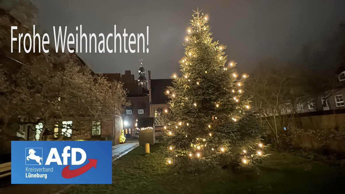 „Denn euch ist heute der Heiland geboren, welcher ist Christus, der Herr, in der Stadt Davids“.

Der Kreisverband Lüneburg wünscht Ihnen frohe Weihnachten.🎄 
Danke für Ihre fortwährende Unterstützung unserer Arbeit.
#DeshalbAfD #zeitfürdeutschland #gesichertunbequem #weihnachten