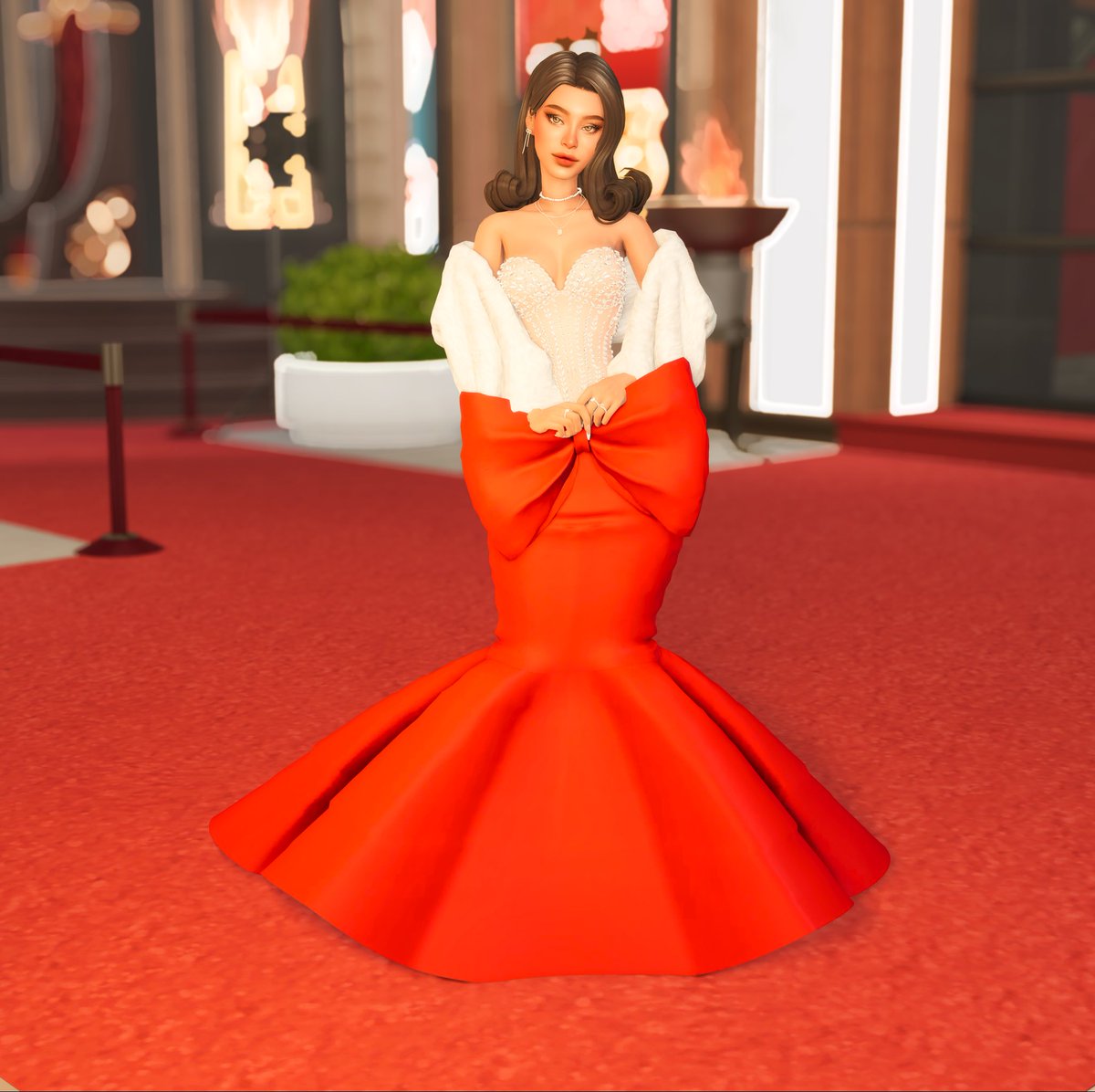 simmatry_'s tweet image. Christmas movie premier on the red carpet🎄💋🎬
 #sims4winterfest