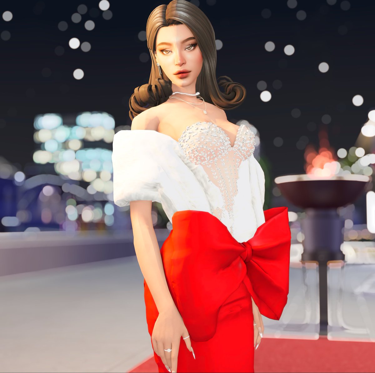 simmatry_'s tweet image. Christmas movie premier on the red carpet🎄💋🎬
 #sims4winterfest