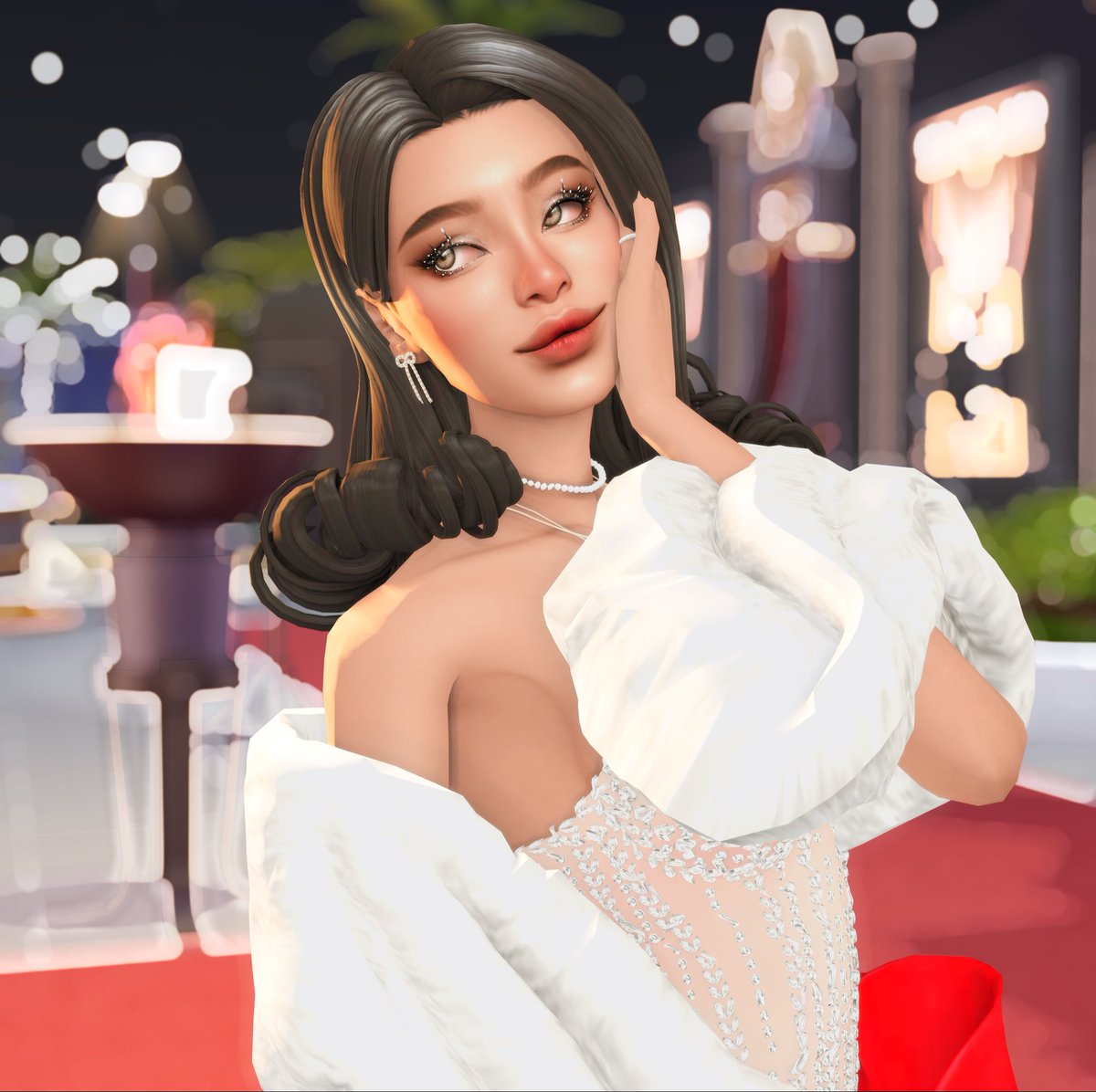 simmatry_'s tweet image. Christmas movie premier on the red carpet🎄💋🎬
 #sims4winterfest