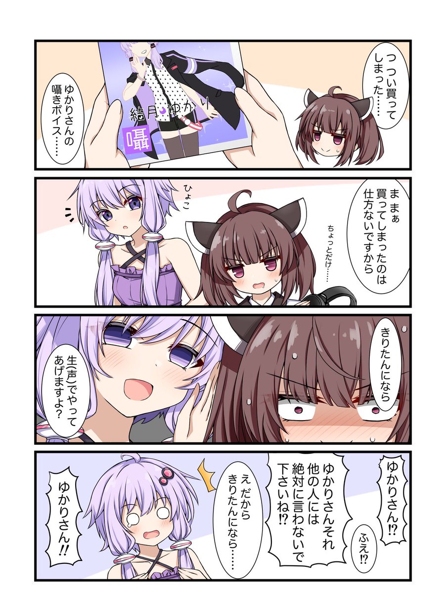 去年のクリスマスもゆかきり描いてるし、ゆかりさん囁が出た時も似たようなの描いてるんですよね。こいつ引き出し1つしかないな 