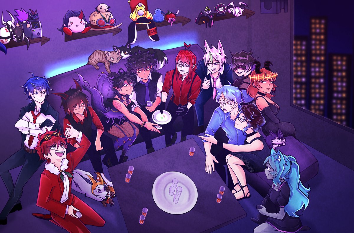 Y como cada año antes de las fiestas el bar tuvo su posada y woa ya 4 añitos y caras nuevas🍻

Solo me queda agradecer a todos y cada uno por todo la verdad

Veamos si encuentran su referencia dentro del dibujo (qwq ojala poder haber metido a mas)

#BlackLotusBar