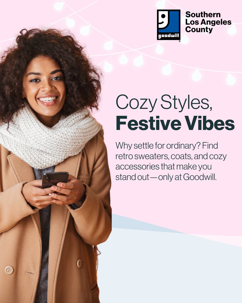 ThinkGoodwill's tweet image. 🎄 As Christmas approaches and the chill sets in, stay warm and cozy with finds from Goodwill SOLAC 🧣🧤 Whether you're on the hunt for snug sweaters, warm blankets, or perfect gifts, you'll find everything you need - and never pay sales tax!  thinkgood.org