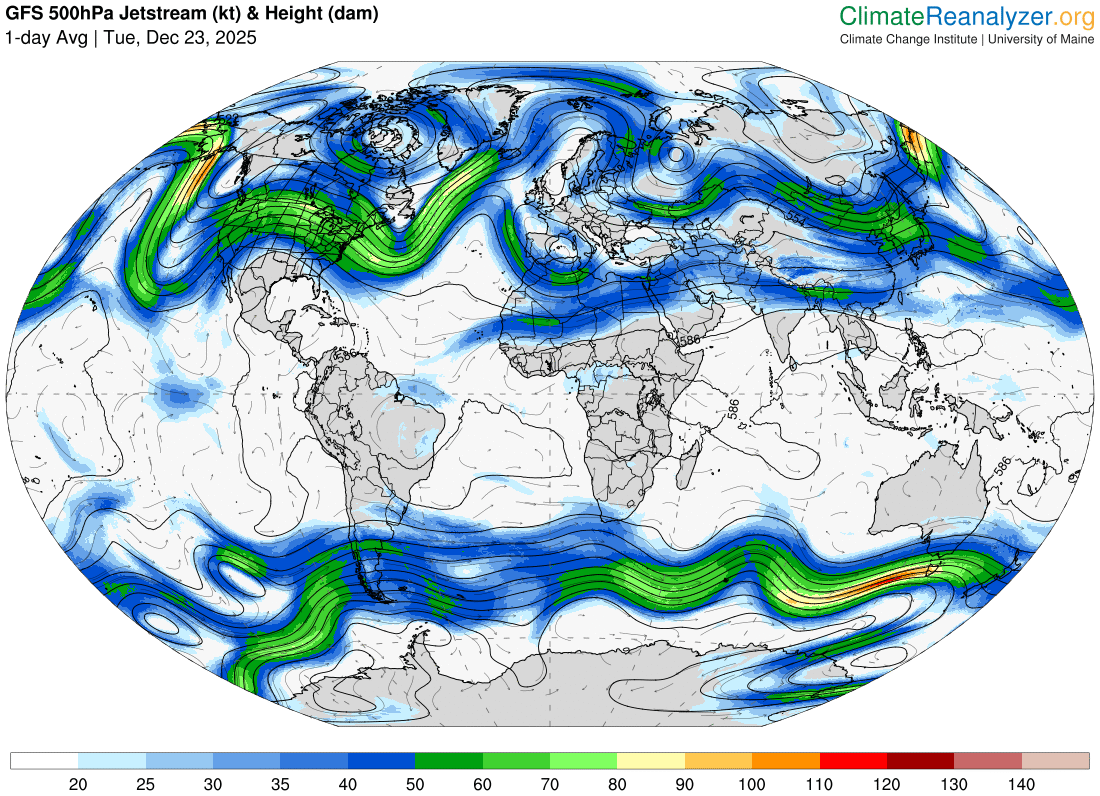Blog yazımda Aralık’ın son haftası–ay sonu itibarıyla kış koşullarının devreye gireceğini söylemiştim; işte tam da o eşikten geçiyoruz.

Orta troposfer jetlerine baktığınızda Atlantik–Avrupa hattında zonal akışın kırıldığını net biçimde görüyorsunuz. Akış artık düz bir hat