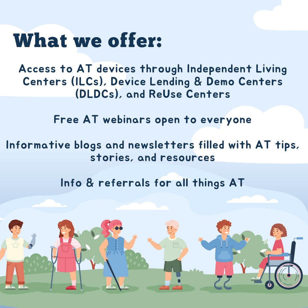 ability_tools's tweet photo. Learn about Ability Tools, California’s Assistive Technology Program!
We offer device lending, reuse centers, free webinars, blogs, NATADS, and AT info/referrals.
#ATForAll  #AssitiveTechnolgy #California
Contact: abilitytools@cfilc.org | 1-800-390-2699 | TTY 1-800-900-0706 https://t.co/onnArqgOeZ