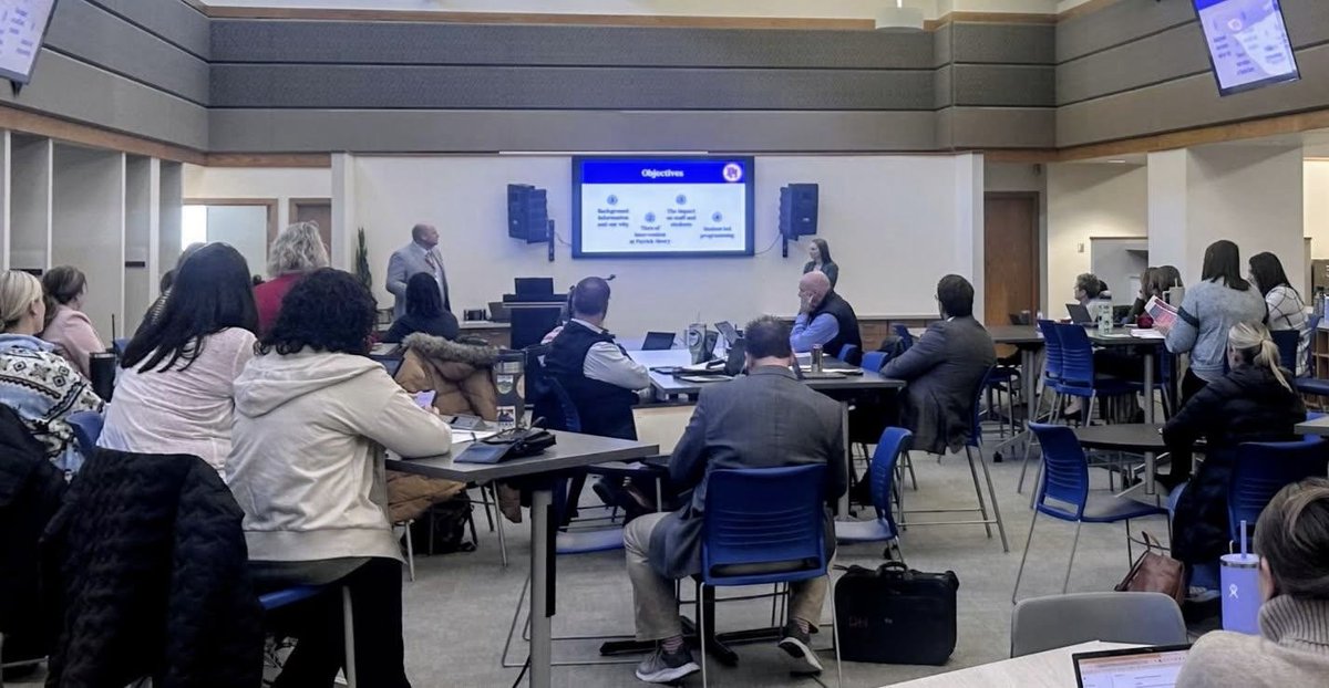 phsocialworker's tweet image. Last week, Dr. Biederstedt and I had the opportunity to present to administrators at the Mercer County ESC. We were asked to tell our story and what we have been doing as a district to support our students’ mental health needs. #PHStrong