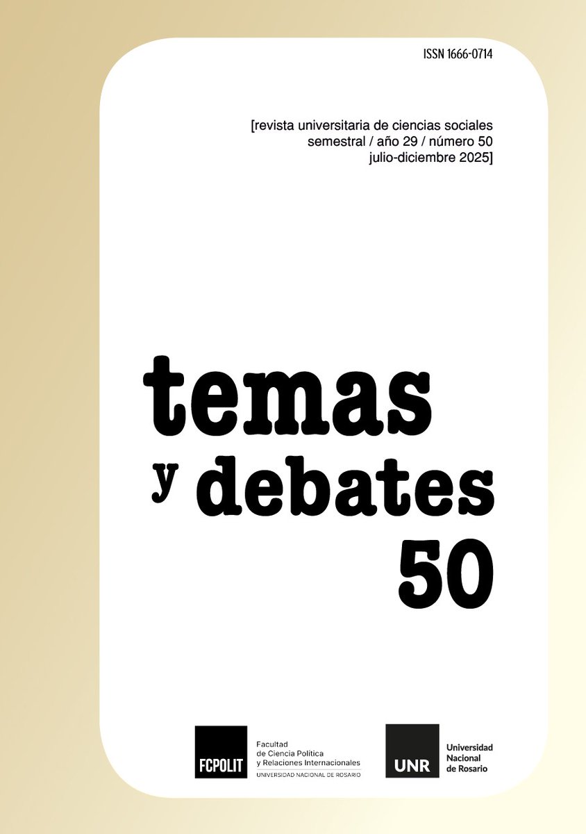 📰✨ Temas y Debates #50

Ya podés leer el nuevo número de la revista, con artículos que invitan a reflexionar sobre debates contemporáneos 🔎✍️

Disponible aquí 📲
temasydebates.unr.edu.ar/index.php/tyd/…