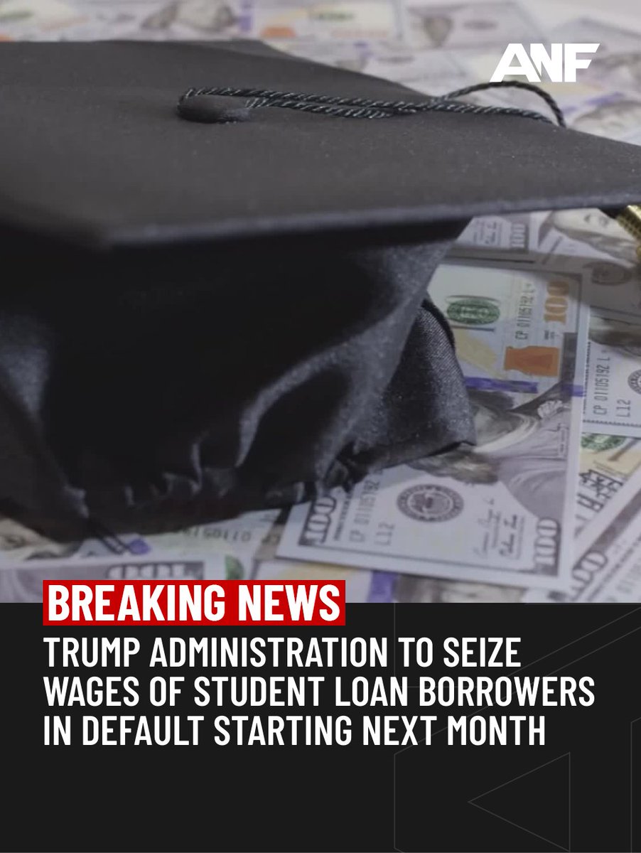 ATLNewsFirst's tweet image. The Trump administration will start seizing the wages of student loan borrowers in default in early January, according to reports. ⬇️
atlantanewsfirst.com/2025/12/23/tru…