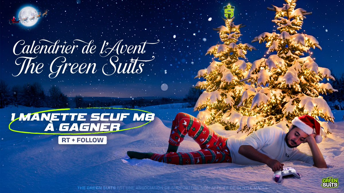 TheGreenSuits's tweet image. Septième jour du Calendrier de l’Avent TGS 🎁

Non ce n’est pas @Gotaga que nous faisons gagner mais bien la manette SCUF Gentle Mates 🎉 

RT x Follow pour participer ✅

TAS le 27/12. 🎟️