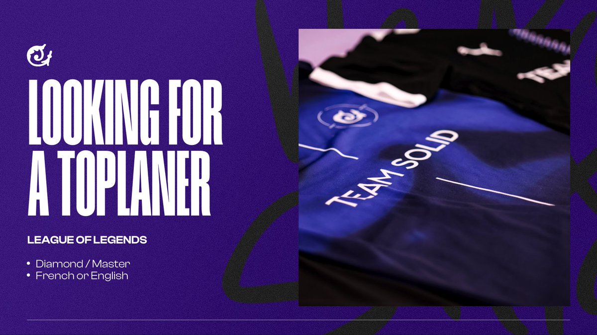 En cette période de fête nous sommes à la recherche d'un toplaner pour le Winter Split de PL Division 4 !

L'objectif est de monter ensemble dans un projet long-terme avec une équipe francophone 🙌