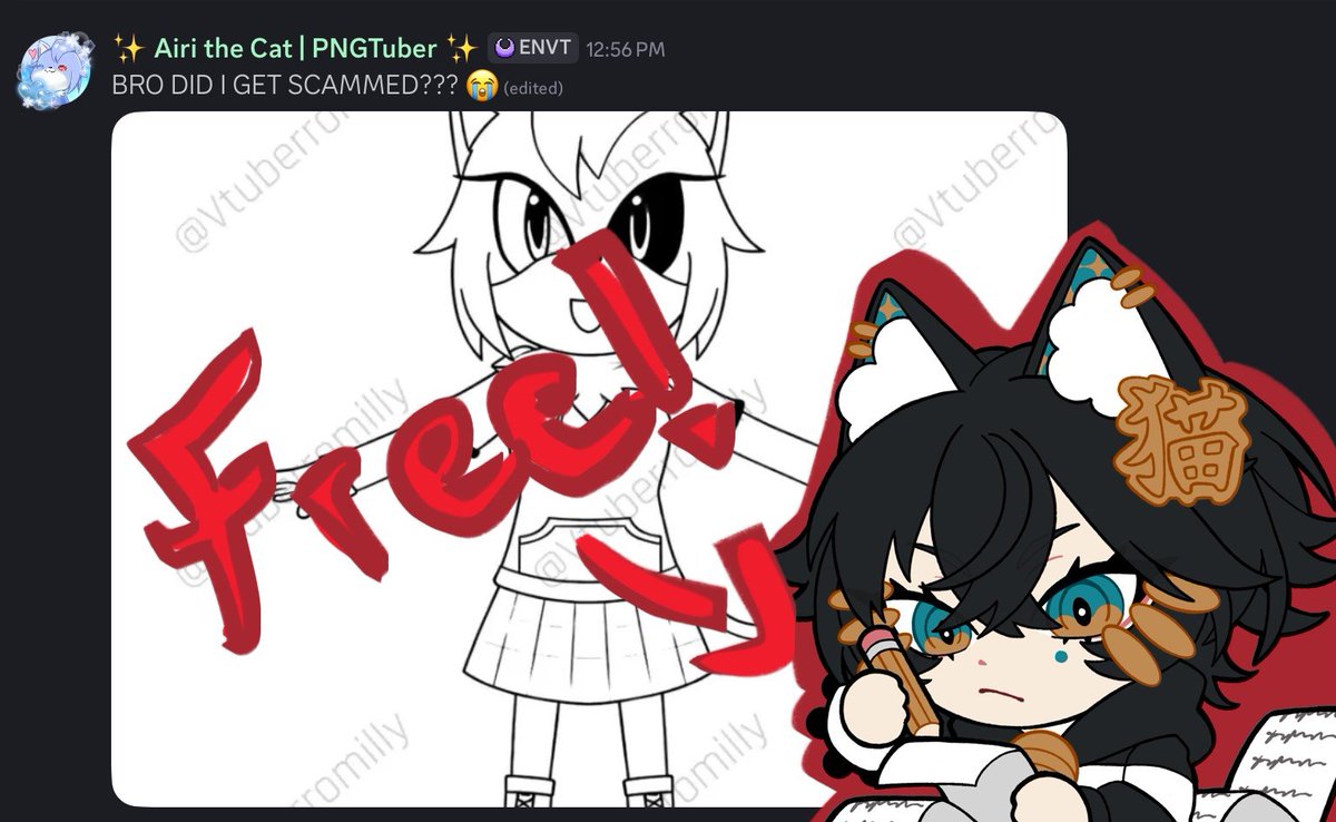 Today a young vtuber in a server got scammed, soooo let's make them something worth their money!

twitch.tv/rororonyan