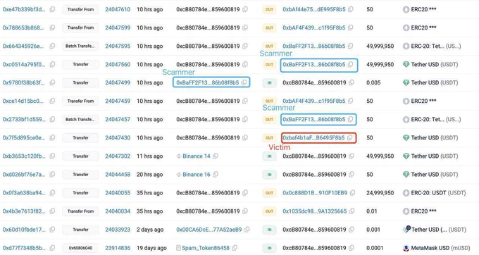 🥔CRIPTOVALUTE : "Un Errore di Copia e Incolla Costa 50 Milioni di USDT in una Truffa di Avvelenamento dell'Indirizzo"