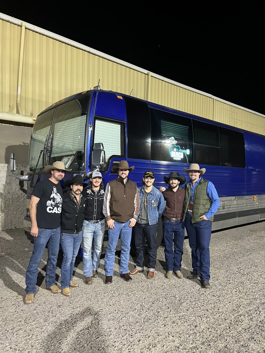 WalkMontgomery's tweet photo. The boys and I did our last show of 2025 in Albuquerque, NM this past weekend. What a year. Thank you to my band and crew for working their tails off to go on stage and put on a product that shows real country music is alive and well. Biggest year yet. Can’t wait to see what 2026 has in store. See y’all in Deadwood, SD in January!