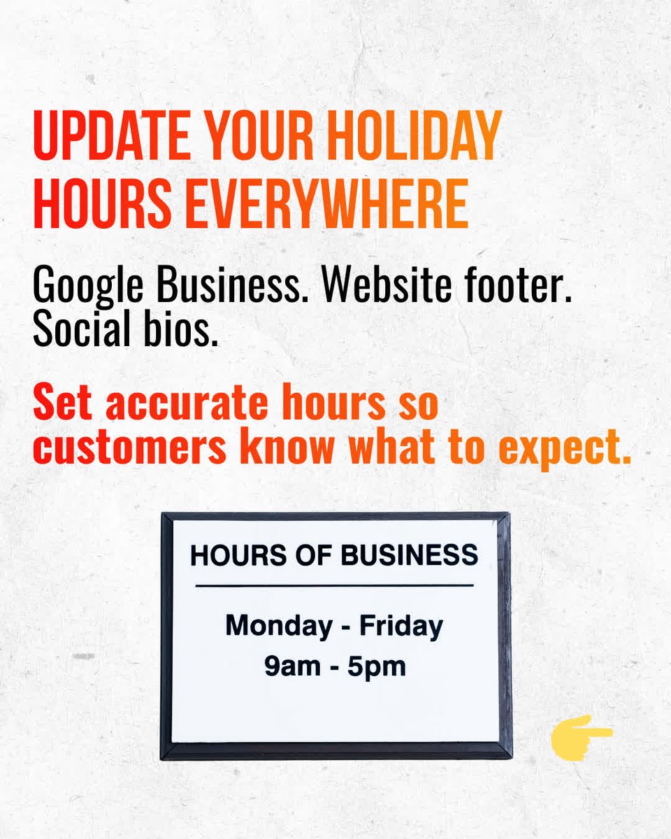 DigitableCo's tweet photo. Closing for the holidays? Automate a few things before you log off.

Update hours, schedule posts, set auto-responders, and prep support replies.

A little prep now means a calmer inbox later. https://t.co/u2rCVbPjHi