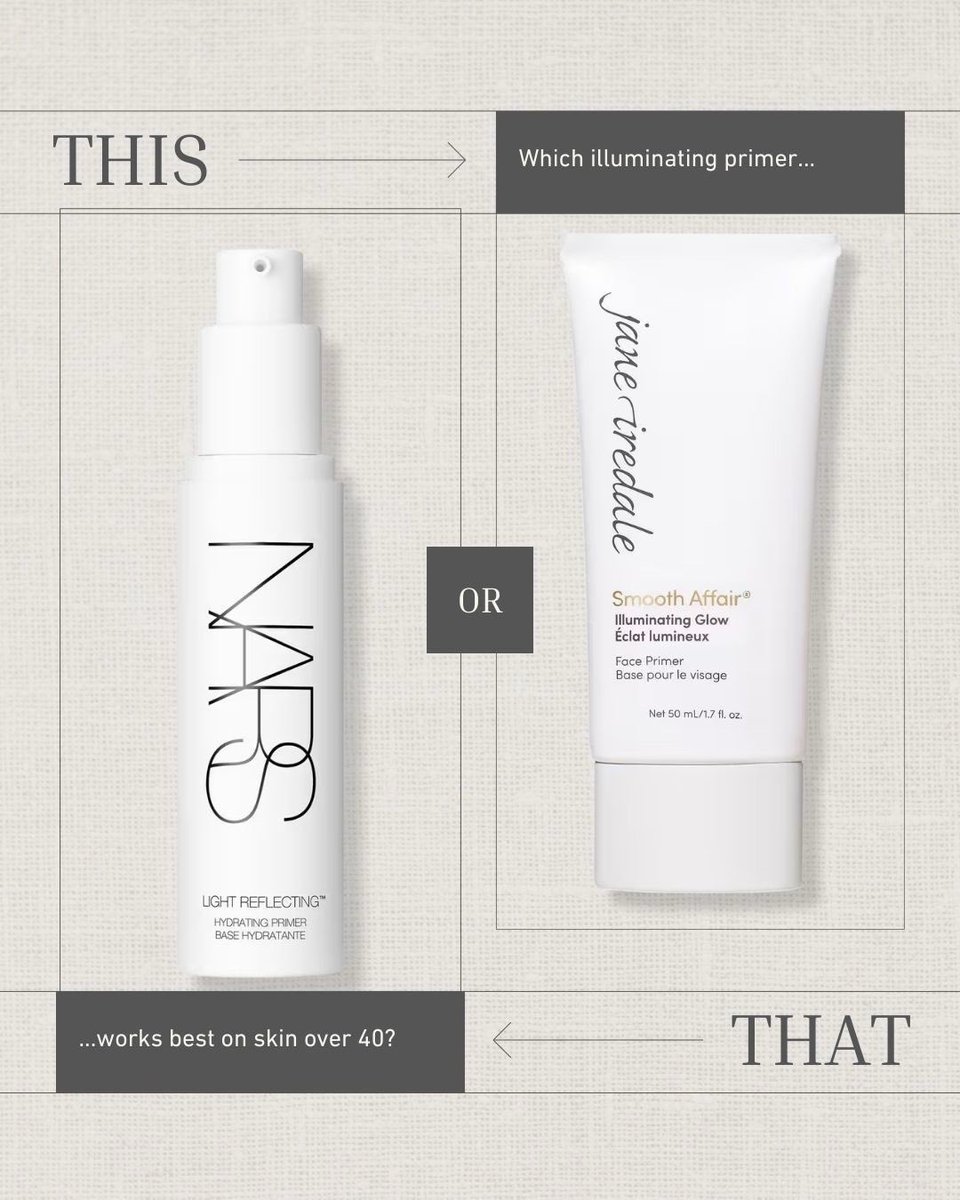 GenXChelle's tweet photo. Which one is your favorite illuminated face primer? NARS vs Jane Iredale .  #primer #makeup 

Follow my LTK @GenXChelle on @shopLTK 

#liketkit #LTKmorningroutine #LTKOver40 #LTKBeauty
@shop.ltk
https://t.co/P3WLRHtCqT https://t.co/xzA2spGLhk