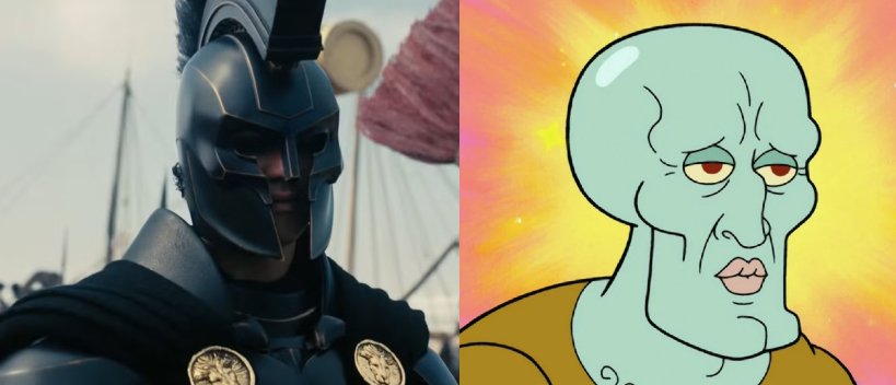 A Handsome Squidward helm would intimidate anyone in battle. I can see why his visage is fit for a king.