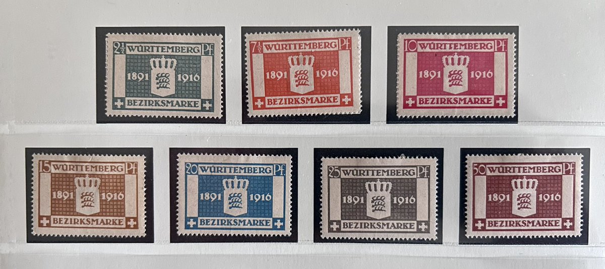 Württemberg 1916 MiNr 123/129, Scott O33/O39.. finally got this set  #philately #stamps #stampcollecting #briefmarken #timbre #sellos #francobolli #postzegels #classicstamps #philategram