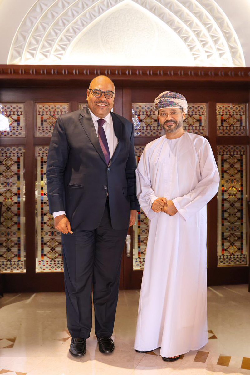 Oman–Tanzania ties are deeply rooted and continue to grow stronger. Glad to meet the FM of Tanzania Mahmoud Thabit Kombo, in Muscat today. Our meeting reaffirmed the strength of our partnership and our shared commitment to further cooperation. 🇴🇲 🇹🇿
