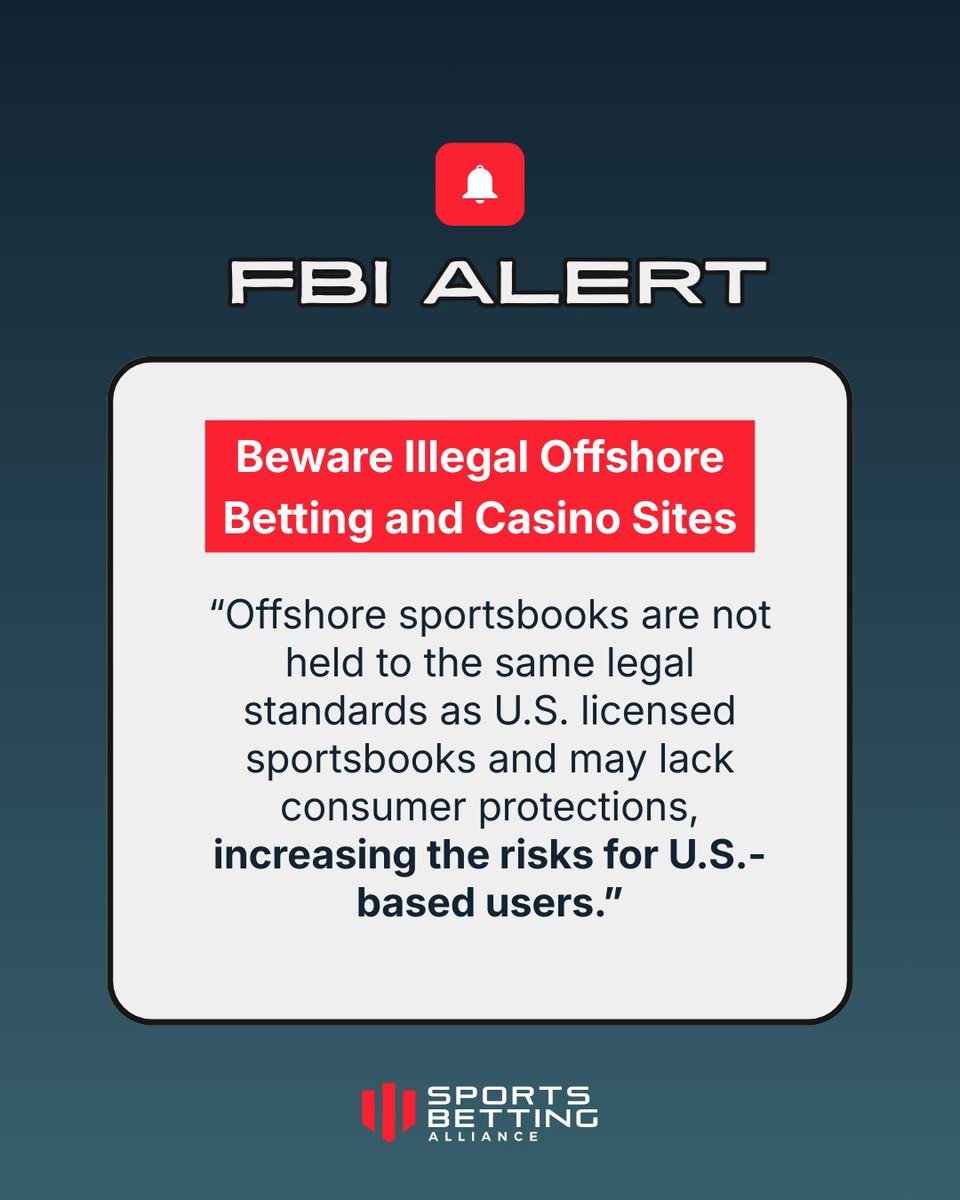 FBI Alert: Unregulated offshore betting sites put your safety and earnings at risk. Protect yourself and your money by betting only with licensed operators. 

ingame.com/fbi-beware-ill…
