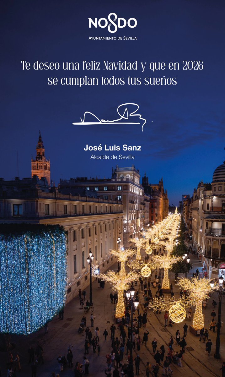 💫 En nombre del alcalde de Sevilla, <a href="/jlsanzalcalde/">José Luis Sanz</a>, deseamos una Feliz Navidad y próspero año 2026 a todos nuestros vecinos del distrito Norte.

#ElCaminoQueLlevaASevilla #NavidadSevilla25