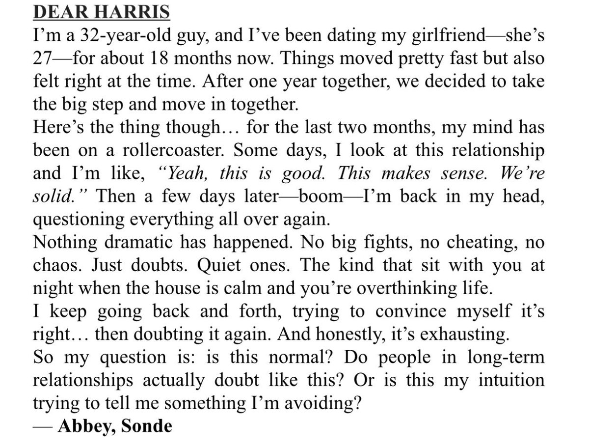 When the relationship is quiet but your mind is loud.
No fights. No cheating. No chaos.
Just doubt sitting next to you at night asking, ‘Is this love… or am I overthinking again?

The conversations with your own intuition.
#DearHarris #SanyuLoveZone <a href="/882SanyuFM/">88.2 Sanyu FM</a> 💜