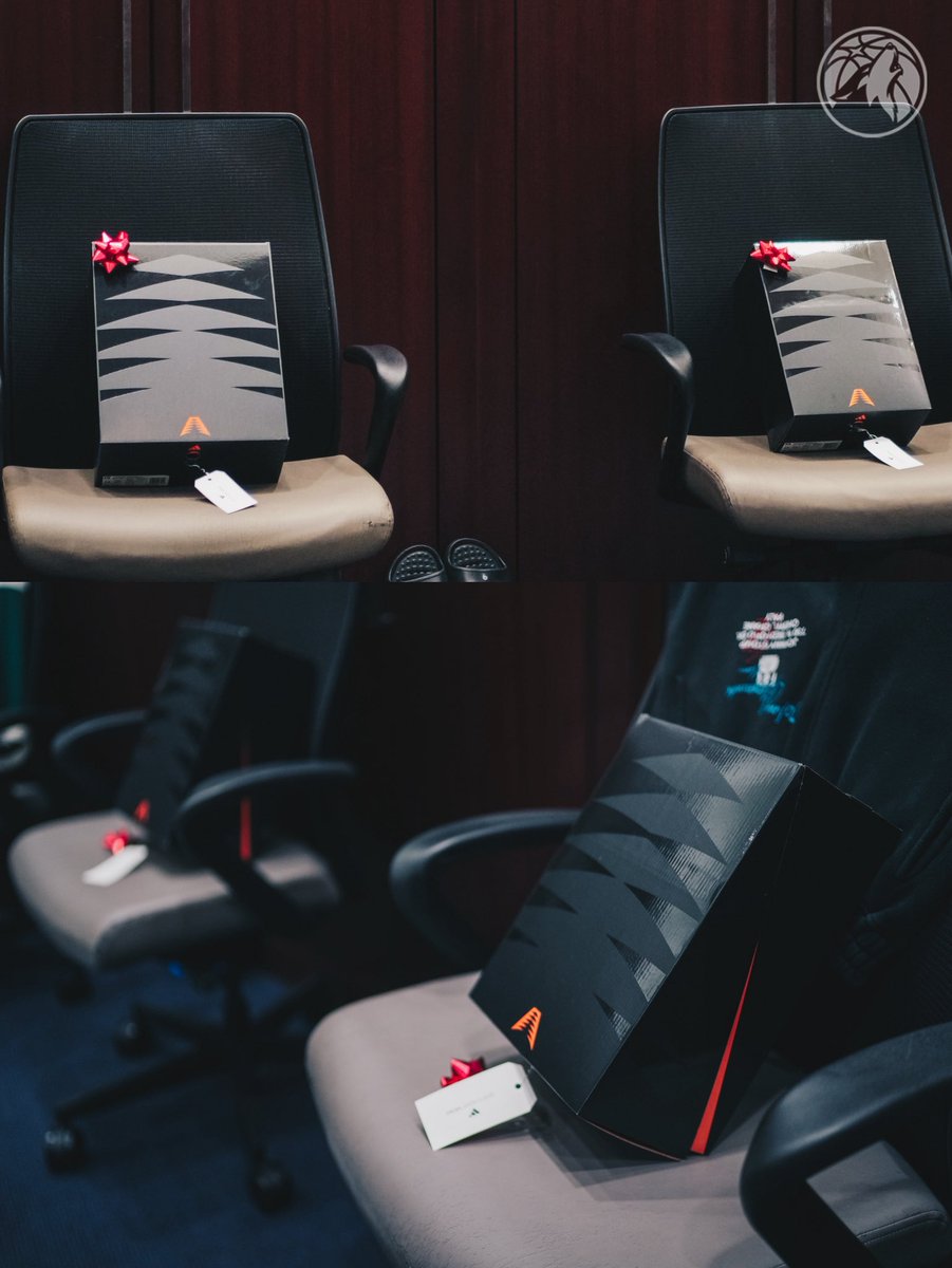 Timberwolves's tweet image. Anta Claus came early and gifted the squad a pair of ‘Christmas’ AE 2’s. 👀