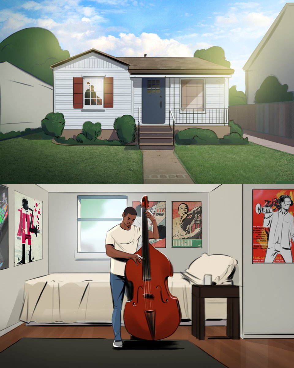 FamousFrames's tweet image. Famous Frames artist Lanny Markasky showcases the power of illustration in storytelling in these full-color boards for #Zillow, which follow a young musician as his career develops, leading him to find a place to finally call home.
