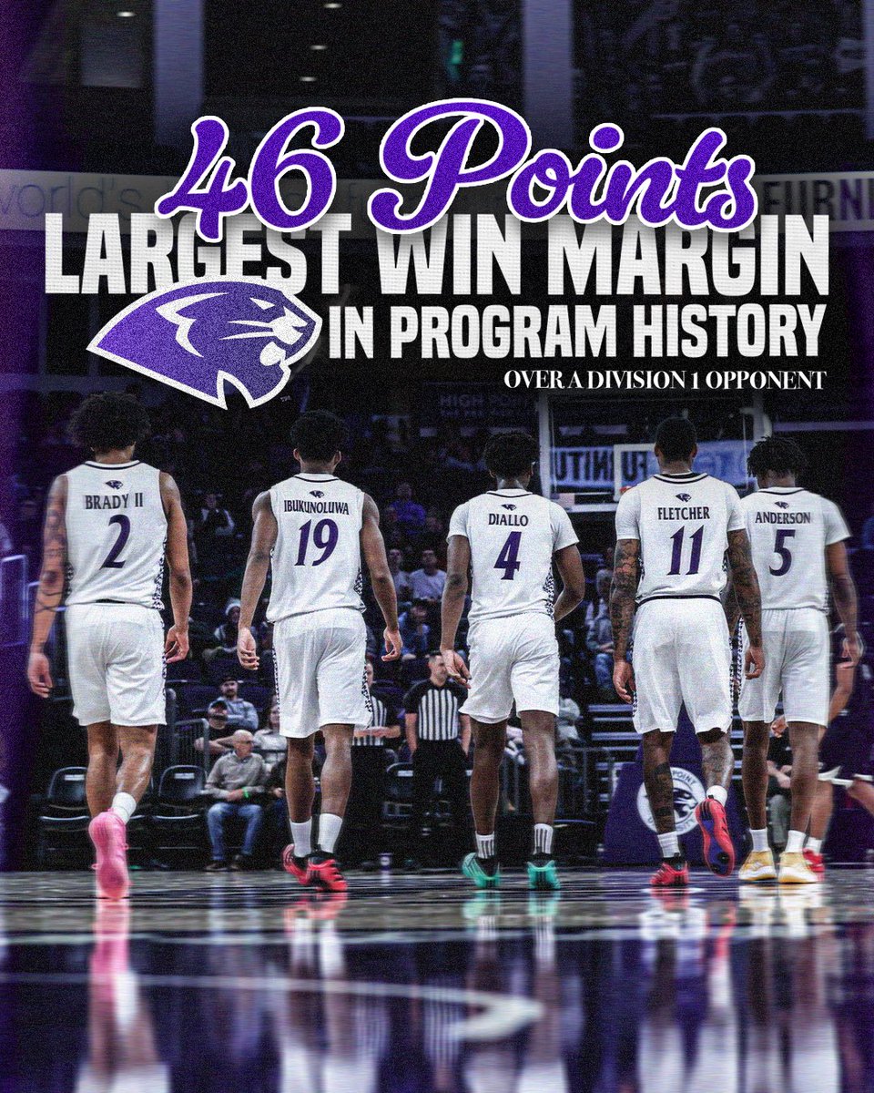 HPUMBB's tweet image. Broke the largest margin of victory over a D1 opponent record for the second time this season ‼️

#GoHPU x #OnTheProwl