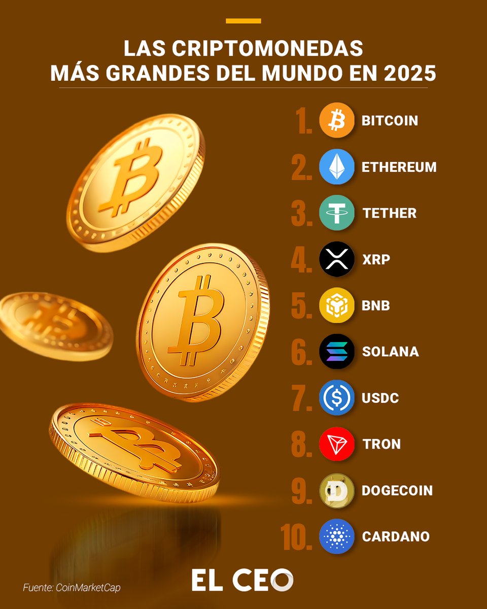 Bitcoin continúa dominando el mercado, con una capitalización cercana a los  2 billones de dólares, consolidándose como el criptoactivo más adoptado y  con mayor respaldo institucional, según datos de CoinMarketCap