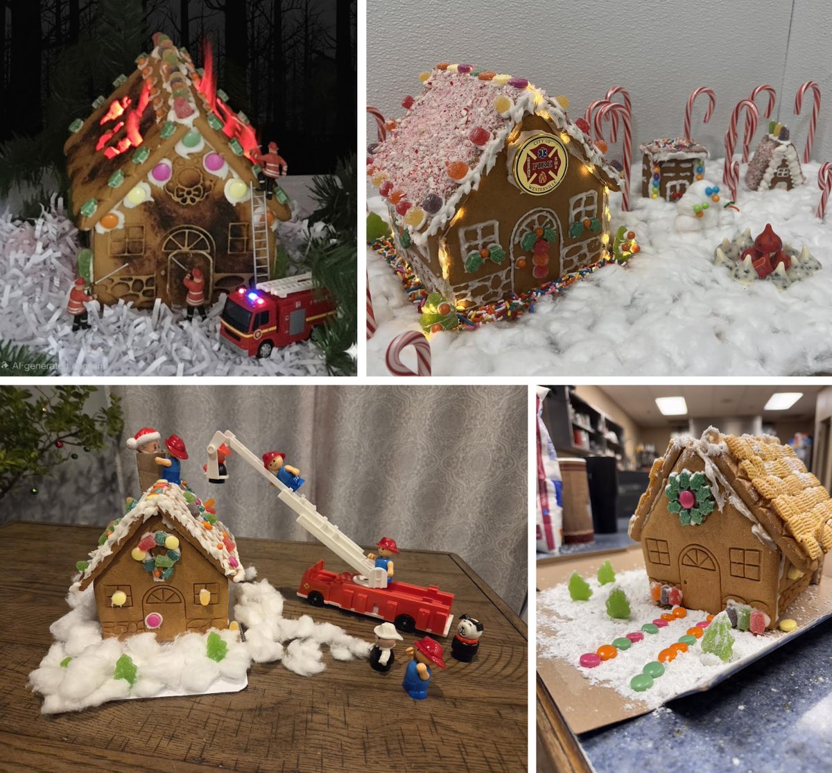 Breaking news from St 111! It’s that merry time again—our Annual Gingerbread House Contest- &amp; the creativity is through the roof! Firehouse Santa was super impressed until he spotted one that made him exclaim, “Wait, am I stuck in a chimney?!” #HoHoHoWhereWillHeGo #FirehouseSanta