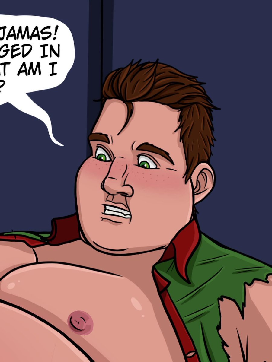 ChubbyDrawer's tweet image. Now on Patreon! My new oc Collin tried one of Santa’s cookies… #maleweightgain #gainerart #fatart #chubart #fatter #bigboy #bigbelly #tightclothes #rippedclothes #weightgainsequence