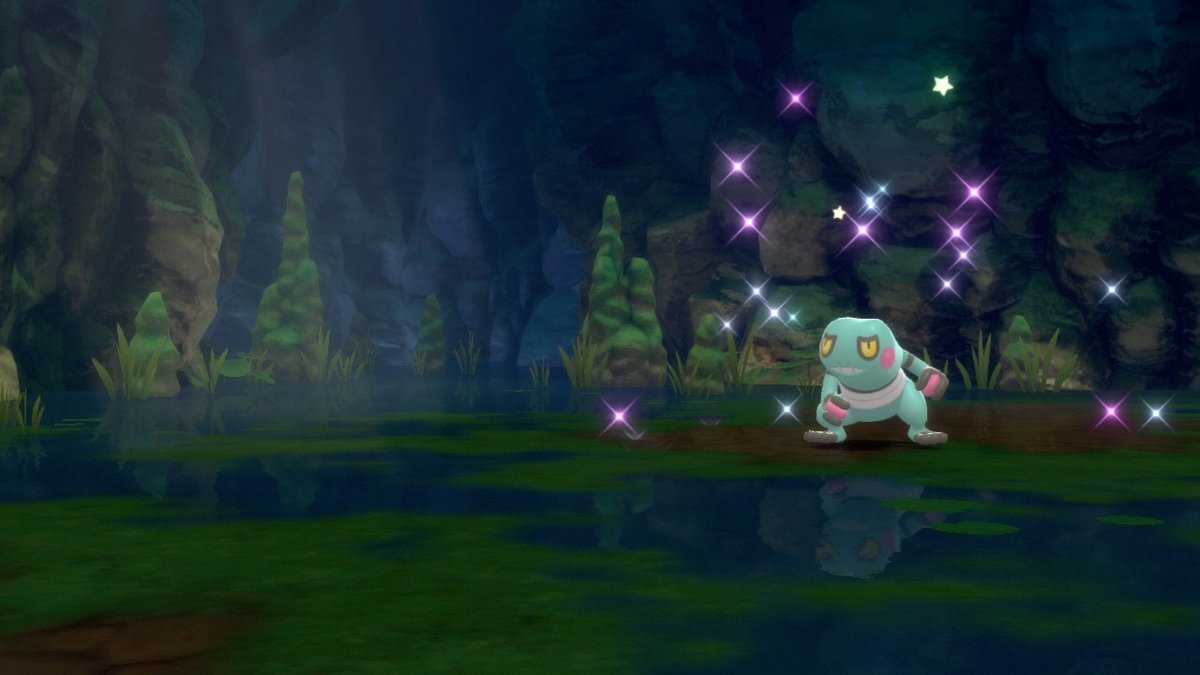 SH_Stain's tweet image. Full Odds Shiny Croagunk in Brilliant Diamond for Badge Quest #6 after 11731 REs in the Underground!