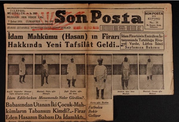 Gericiler 23 Aralık 1930'da Türk askeri Kubilay'ın kafasını kesti. Genç Cumhuriyet, askerinin kanını dökenlerin defterini 3 Şubat 1931'de dürdü.

Bir zamanlar Türkiye'de ihanetin cezası 1 ay 10 günde kesilirdi.