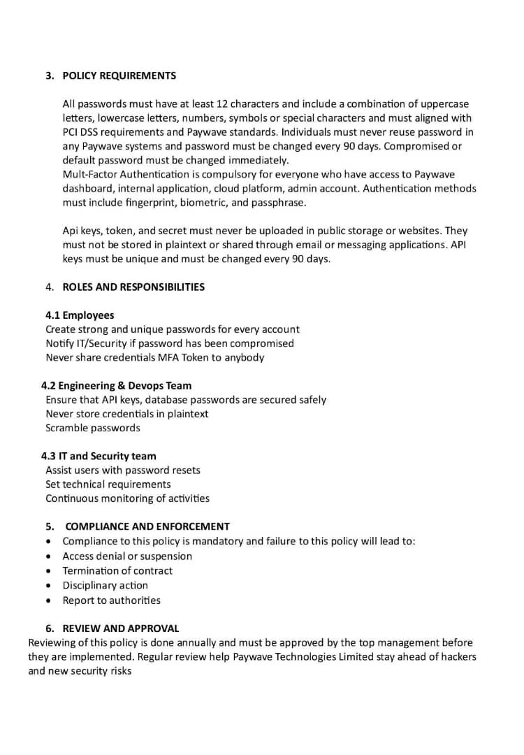 Day 70 #100DaysOfCyberSecurity 

I developed a password and authentication policy for Paywave technology Ltd. Kudos to my people <a href="/GRC__Queen/">THΣ_GRC_QUΞΞN 🛡</a> <a href="/Abati_jr/">Abati JR</a> <a href="/_nheemarh/">Nims🎀💝</a> 

<a href="/ireteeh/">Dr Iretioluwa Akerele</a> <a href="/_DeejustDee/">DsL_a ʚїɞ ®</a> 
<a href="/TemitopeSobulo/">Temitope Sobulo🛡️</a> <a href="/elormkdaniel/">Elorm Daniel</a>