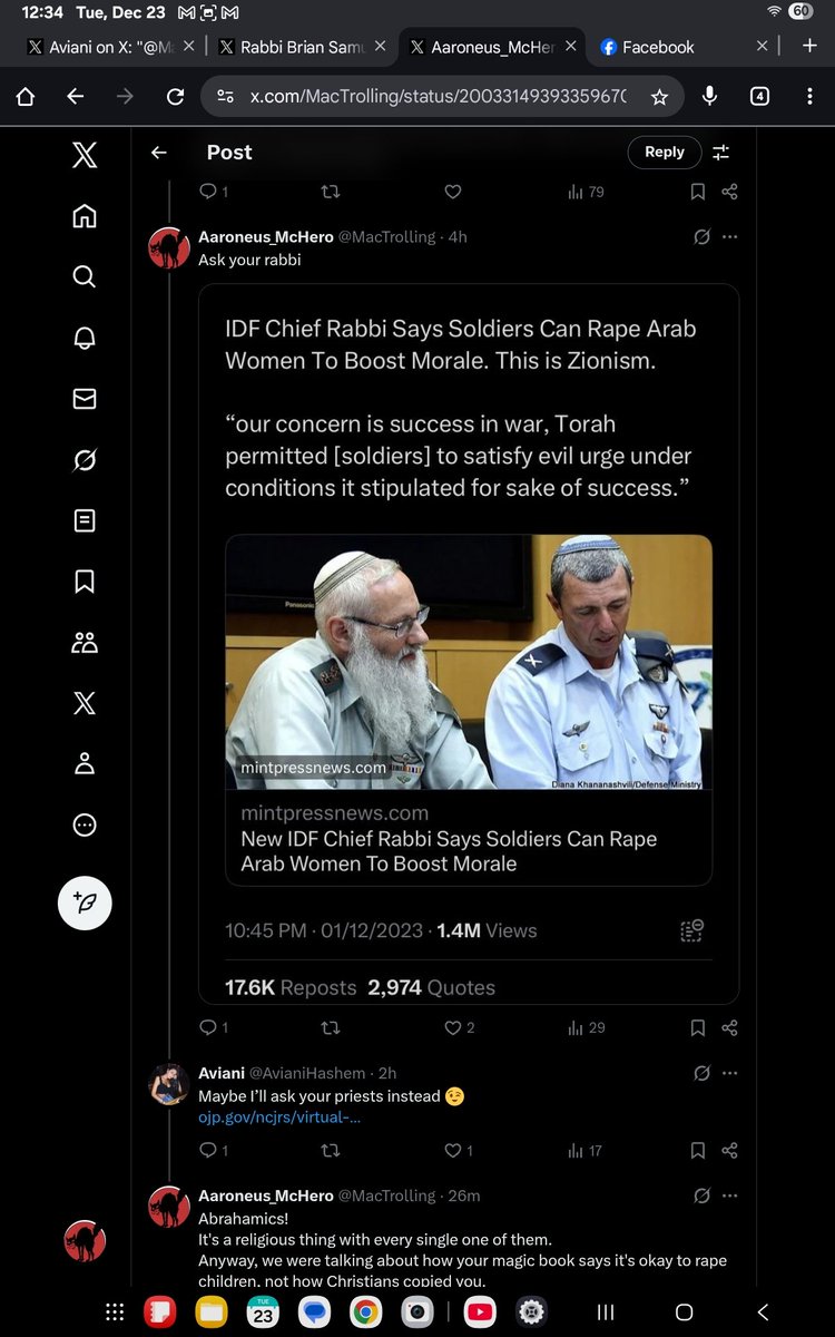 MacTrolling's tweet image. Hey @AvianiHashem
Why do Abrahamics always try to justify their atrocious behavior by pointing out the atrocious behavior of other Abrahamics?

Why does priests raping children mean you get to as well?