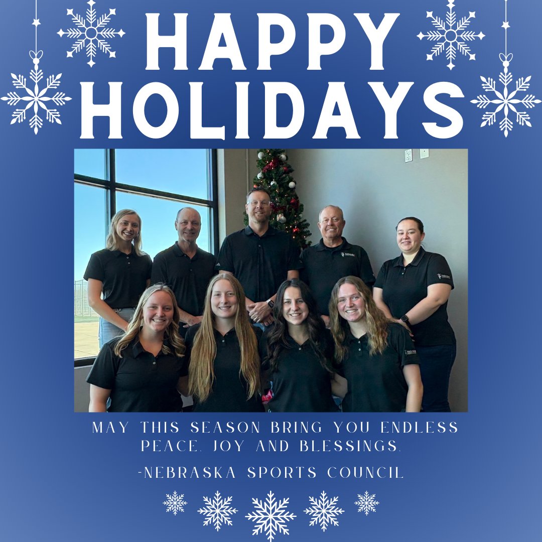 Wishing you a joyful holiday season from all of us at the Nebraska Sports Council! 

Grateful for our partners, participants, volunteers, and community who make everything we do possible. 

Here’s to peace, joy, and continued impact in the year ahead.