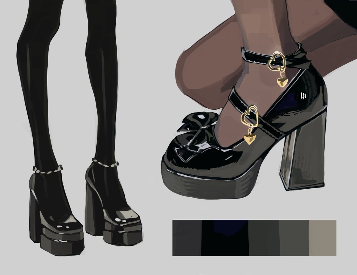 Estudos recentes de sapatos brilhosos. Cada dia mais próxima de ser uma daquelas artistas que desenha sapatos com 17 vezes mais detalhe e precisão do que qualquer outra coisa.