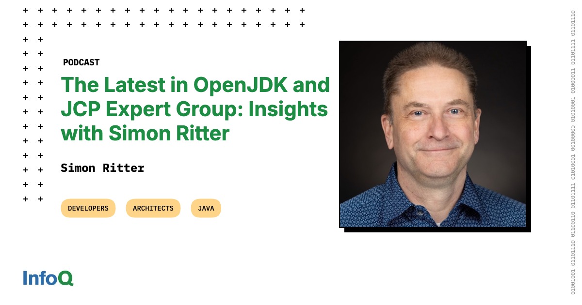 InfoQ's tweet image. 🎧 @speakjava dives into the latest innovations in #OpenJDK - and shares insights from his experience serving on the JCP Expert Group since JDK 9.

💡 Topics include: the 6 month release cycle; Generational Shenandoah; Project Leyden; &amp;amp; more

 Listen now: bit.ly/4qfwbec