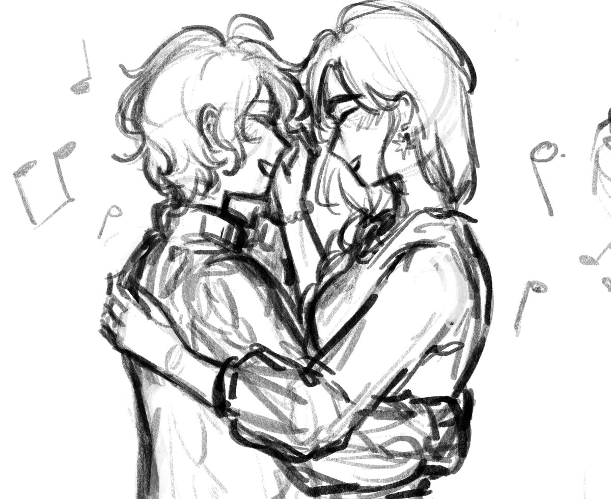 lemelonbread's tweet image. luka bday art made me sad so i doodled modern au hyuluka to cope #alnst #hyuluka