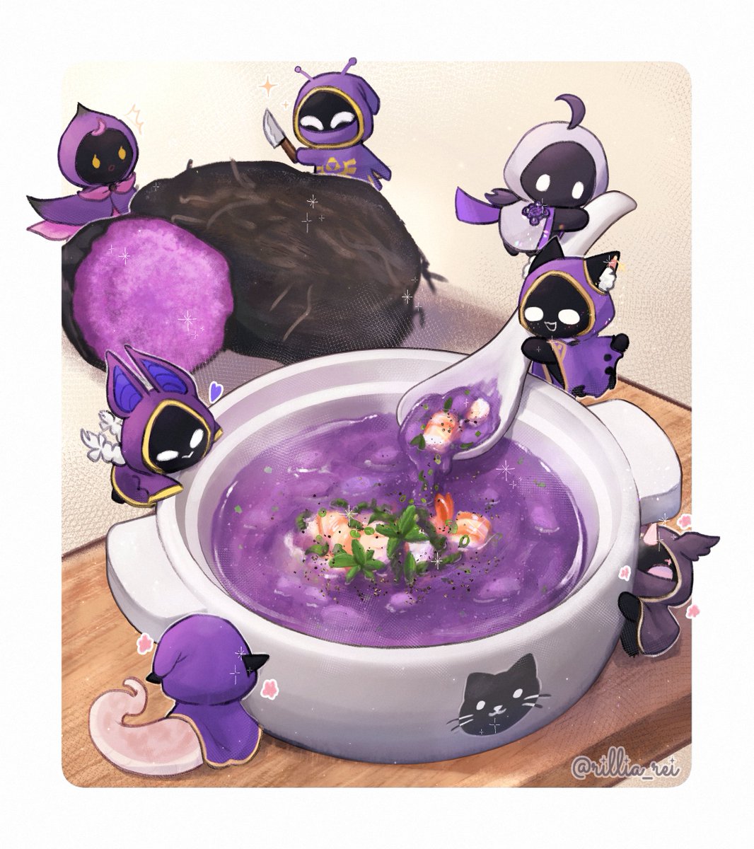 I'm happy to be a part of the cookbook with the Vietnamese Purple Yam soup recipe💜
Thank to all the guildies who worked so hard for this project to happend! :3
Keep yourself warm and hope you all have a great holidays 💜
#TheGuildCookbook