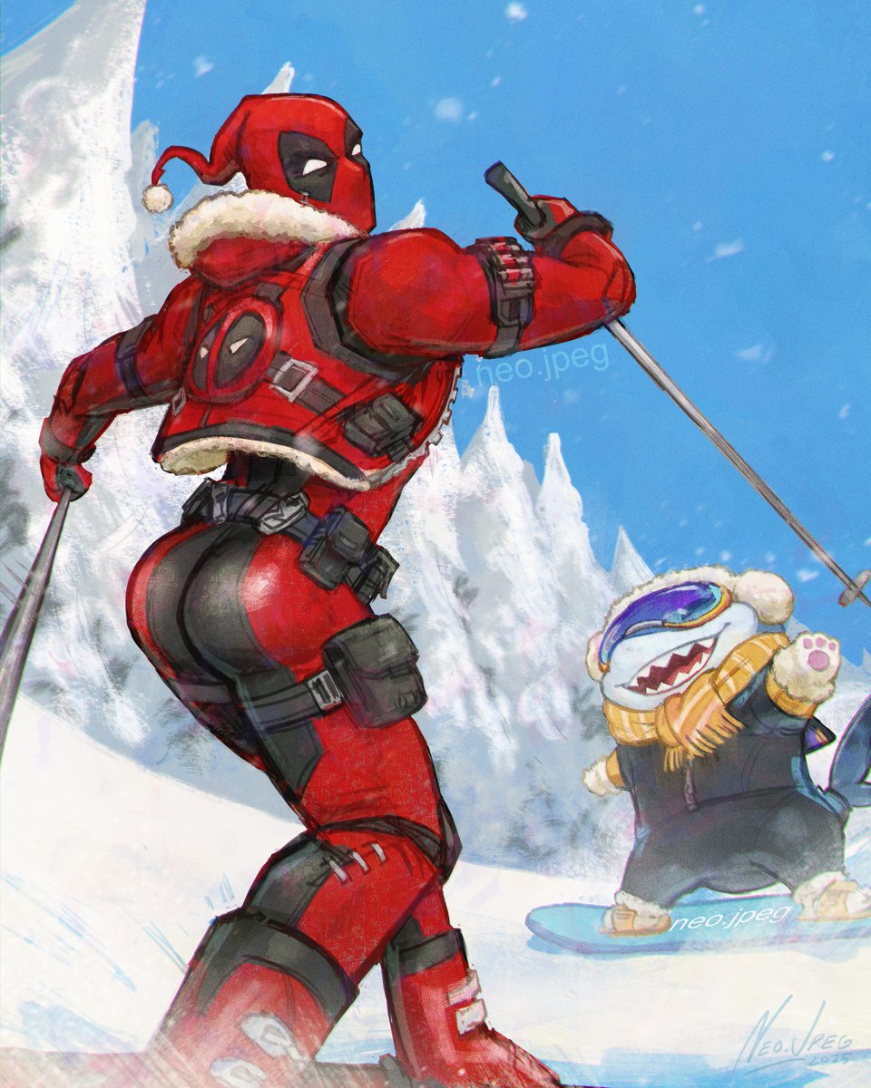 neo_jpeg's tweet image. Happy Holidays from Deadpool and Jeff!
#marvelrivals #deadpool #jeffthelandshark