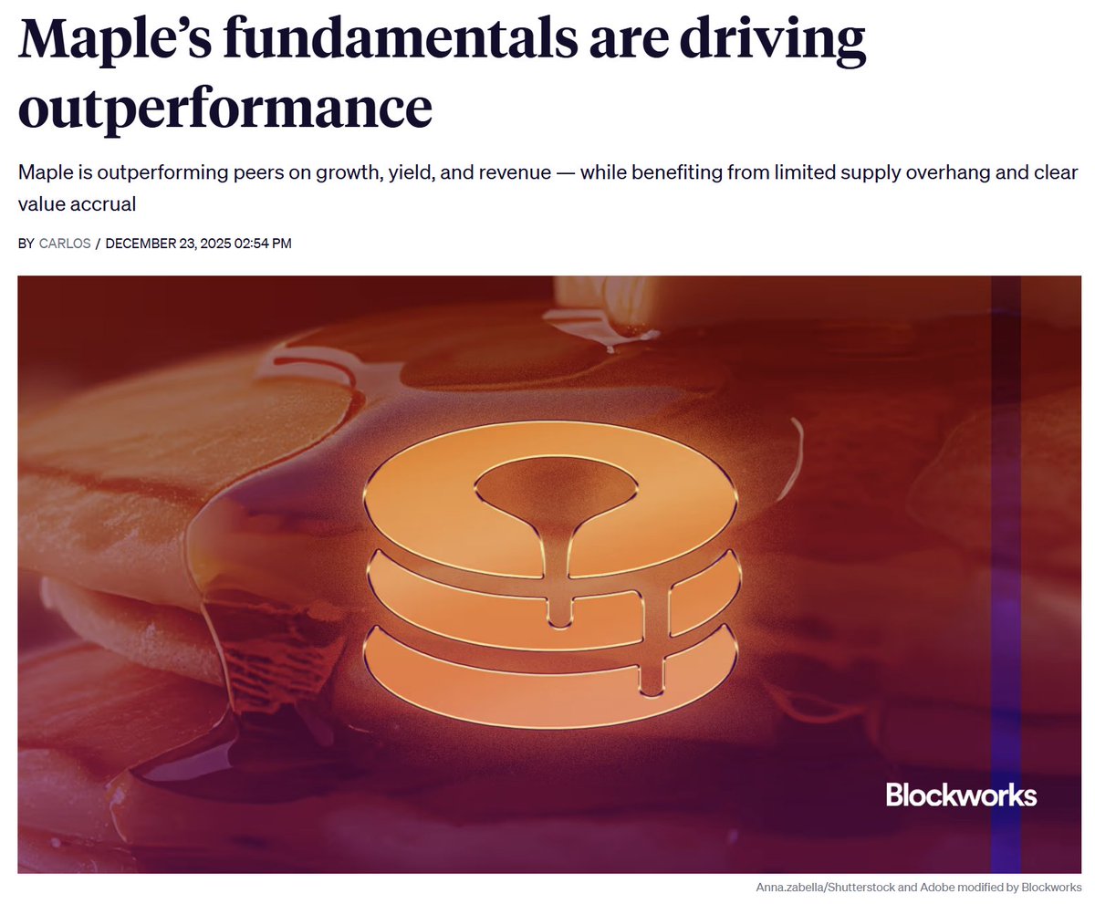 Blockworks_'s tweet image. Sweet like SYRUP: Maple has resilient stablecoin yields, accelerating revenue, and a favorable token structure