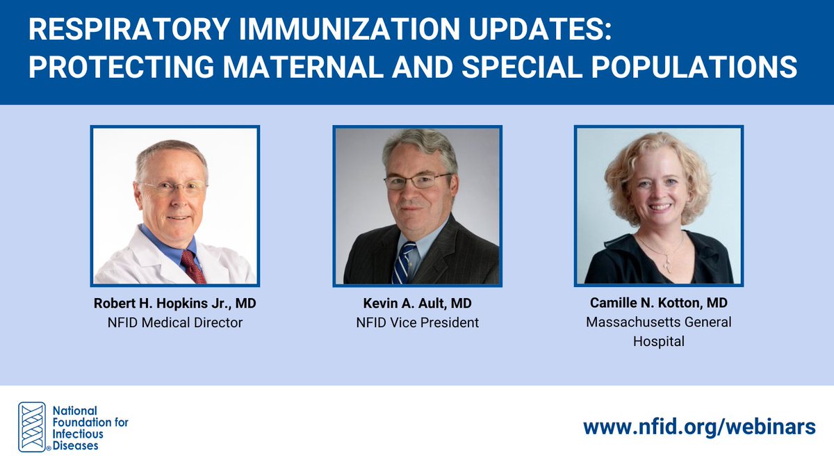 NFIDVaccines's tweet photo. #ICYMI: Complimentary #NFID #CME webinar on immunization recommendations for pregnant women and special populations is now available on demand, featuring @ARAdultImmDoc moderating and panelists @kevinault @KottonNelson
Register for access: https://t.co/pbx1LMI9ME https://t.co/hUvzLR3RBV