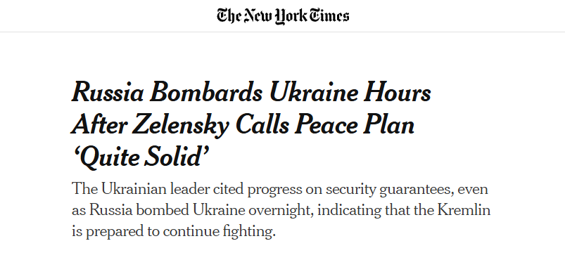 👍The logic is simple: each additional bombardment further solidifies the peace plan.