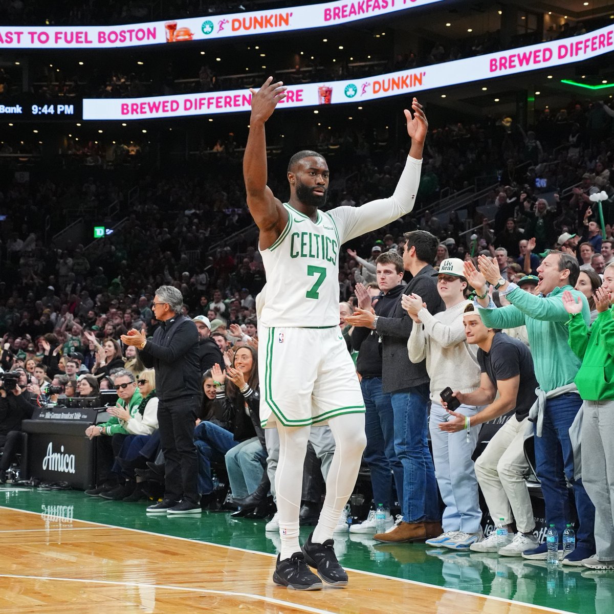 NBA's tweet image. RARE COMPANY: Jaylen Brown has become the third Celtic to score 30 or more points in seven straight games, joining Larry Bird and Paul Pierce. Brown extended the streak in last night’s comeback win over the Indiana Pacers, Boston’s third straight victory and its 13th in the last…