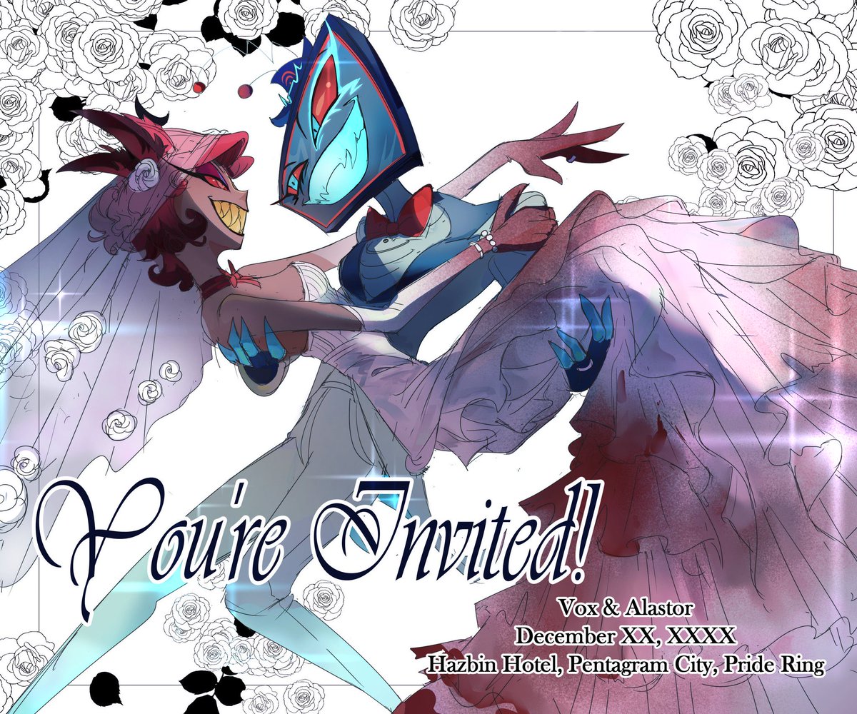Catfus_arts_'s tweet photo. 🦌📺 yuri wedding

#HazbinHotel #RadioStatic https://t.co/y7j65gyWl1