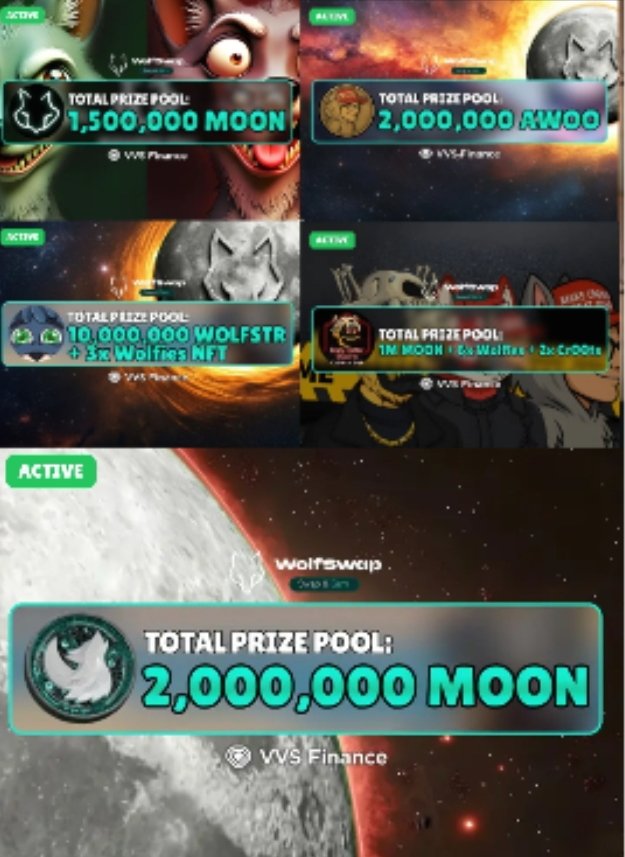 You've all seen in the timeline the crazy amount <a href="/wolfswapdotapp/">Wolfswap | Swap & Earn</a> rewarded users in 2025 🤑

Yet, it's not over!
Did you know that in the next 4 days,
4 contests will come to an end?

Total is insane 🤯 

4.5M $MOON 2M $AWOO 10M $WOLFSTR
9x <a href="/wolfswapwolfies/">Wolfies</a> 3x #PIV 2x Cr00ts !