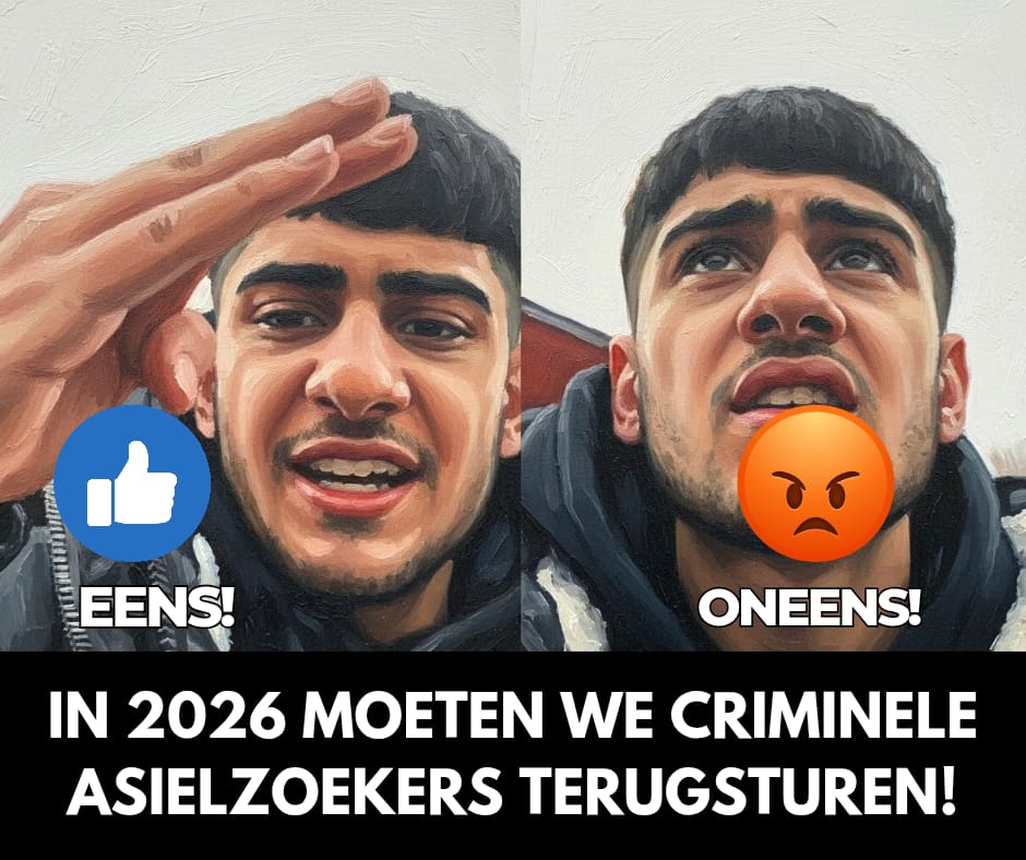 Stelling: In 2026 moeten we criminele asielzoekers terugsturen! 
Tijd voor REMIGRATIE! 

Doe een ❤️ &amp; RT als je het eens bent!