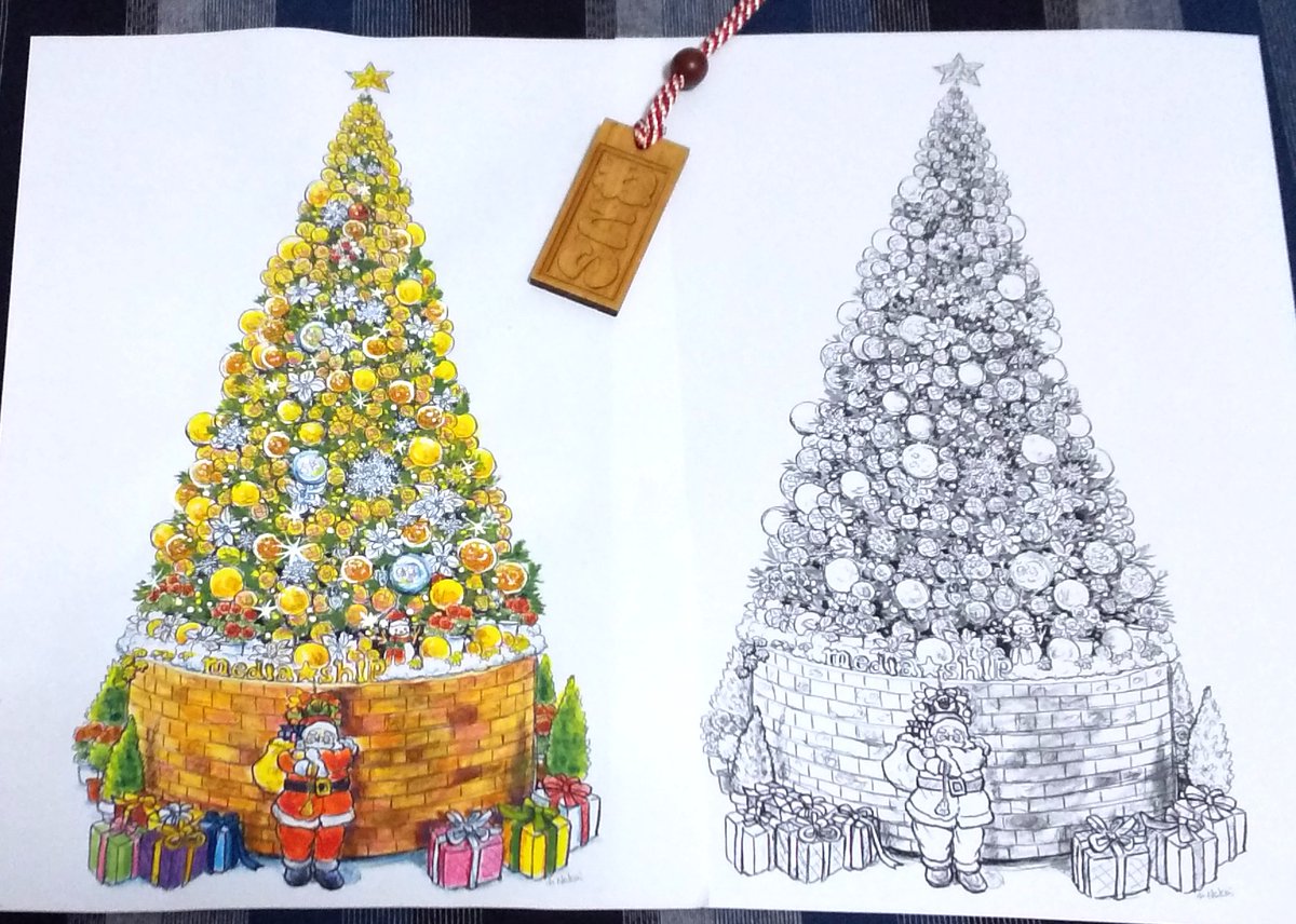 本日の新潟紹介イラスト。クリスマスイブなので塗り絵用に描いた新潟